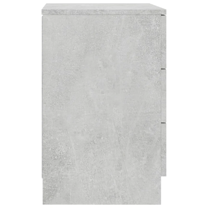 Table de chevet avec 3 tiroirs 38 x 35 x 56 cm bois d'ingénierie gris DEC033969