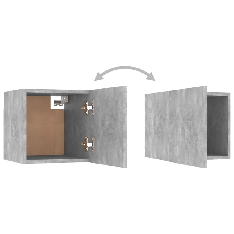 Table de chevet murale avec compartiment de rangement avec porte 30,5 x 30 x 30 cm bois d'ingénierie gris DEC033965