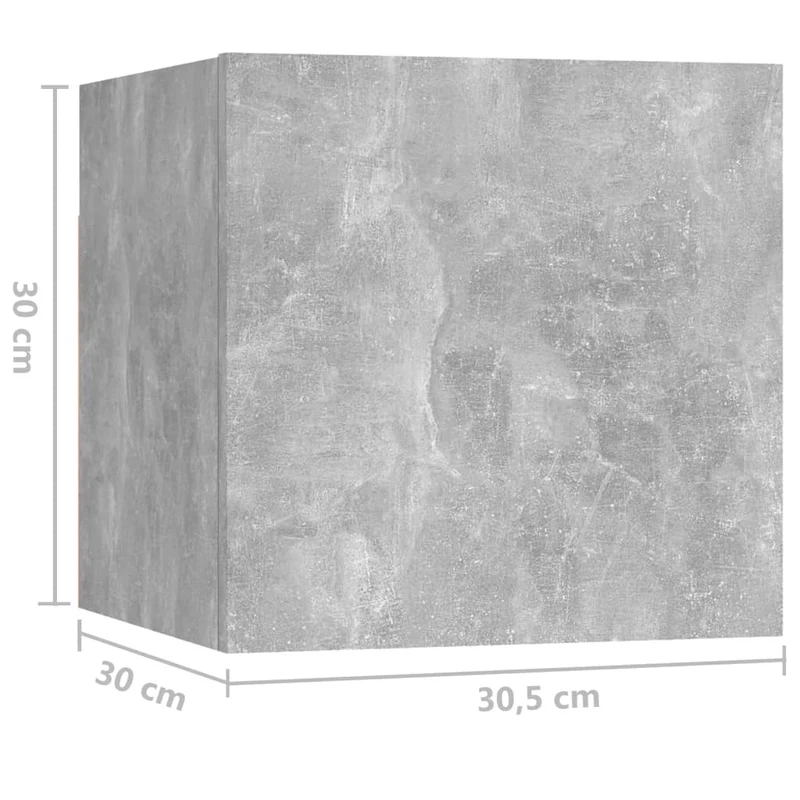 Table de chevet murale avec compartiment de rangement avec porte 30,5 x 30 x 30 cm bois d'ingénierie gris DEC033965