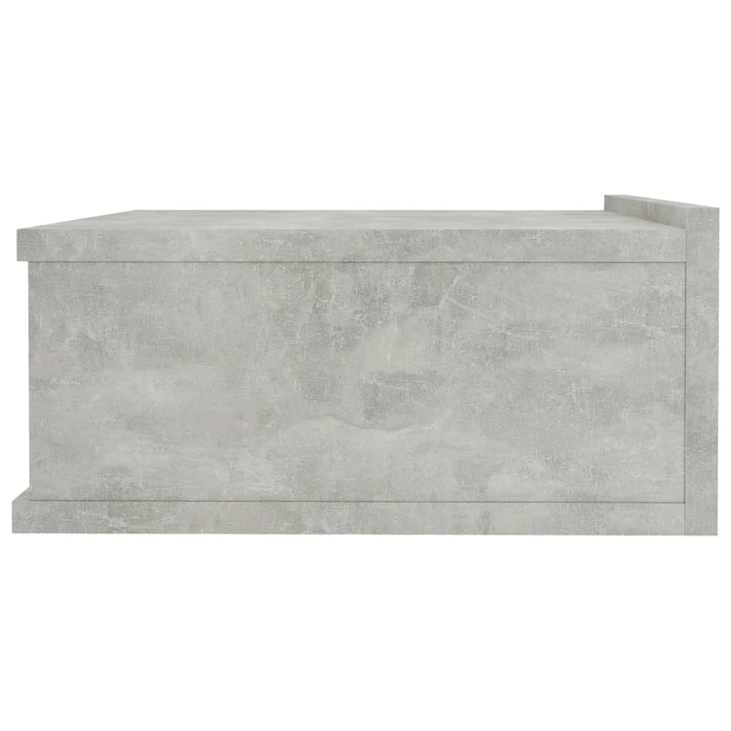 Table de chevet murale avec tiroir 40 x 30 x 15 cm en bois d'ingénierie gris DEC033927