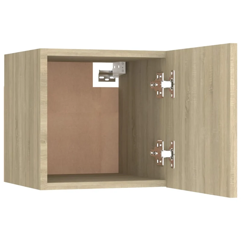 Table de chevet murale avec compartiment avec porte 30,5 x 30 x 30 cm bois d'ingénierie couleur chêne DEC033798
