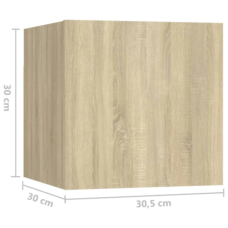 Table de chevet murale avec compartiment avec porte 30,5 x 30 x 30 cm bois d'ingénierie couleur chêne DEC033798