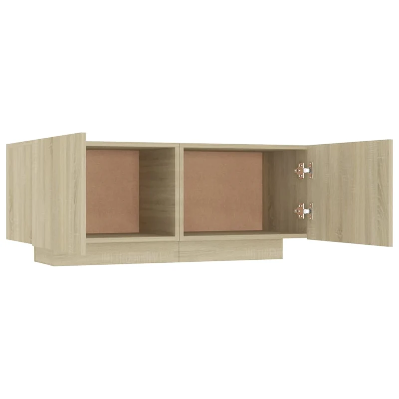 Table de chevet avec compartiments de rangement avec portes 100 x 35 x 40 cm bois d'ingénierie couleur chêne DEC033797