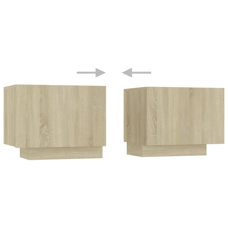 Table de chevet avec compartiments de rangement avec portes 100 x 35 x 40 cm bois d'ingénierie couleur chêne DEC033797