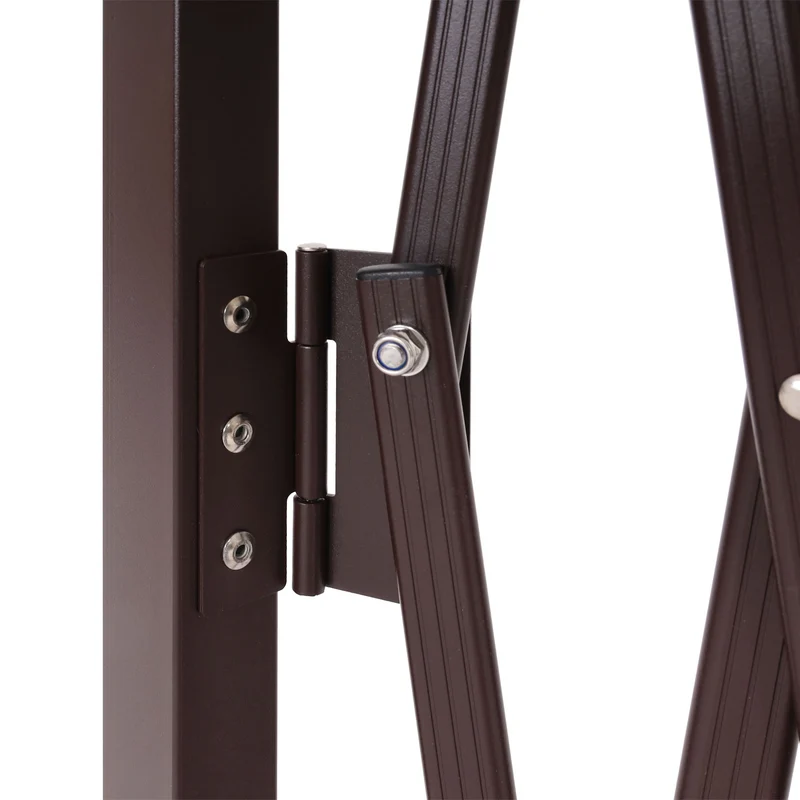 Grille de barrière en aluminium grille à ciseau clôture extensible en acier 103 x 36-265 x 31 cm marron 04_0006981
