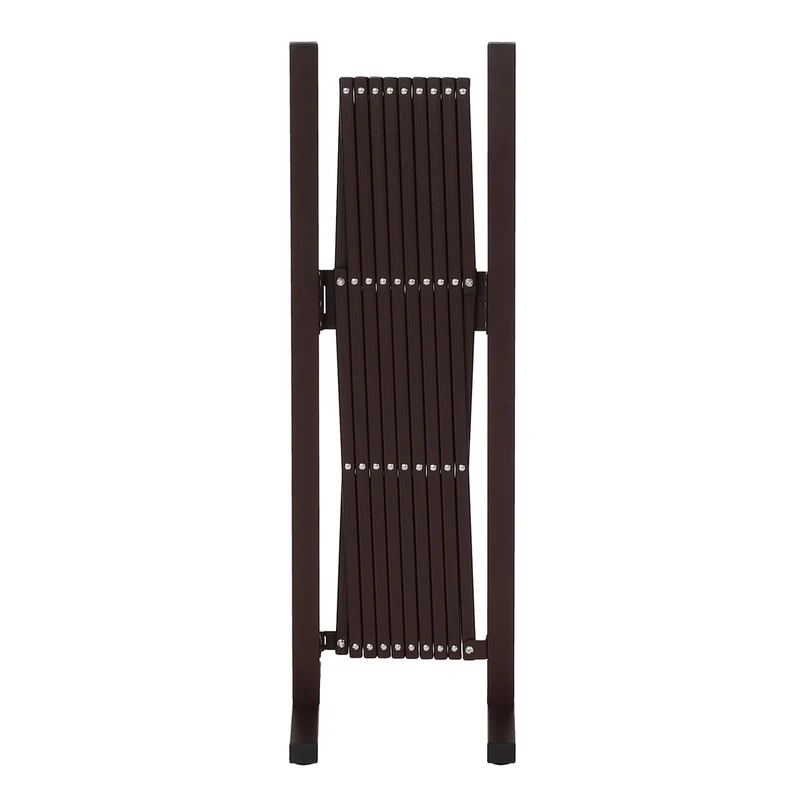 Grille de barrière en aluminium grille à ciseau clôture extensible en acier 103 x 36-265 x 31 cm marron 04_0006981