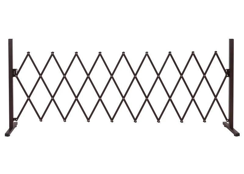 Grille de barrière en aluminium grille à ciseau clôture extensible en acier 103 x 36-265 x 31 cm marron 04_0006981
