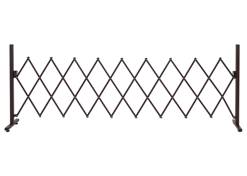 Grille de barrière en aluminium grille à ciseau clôture extensible en acier 103 x 36-265 x 31 cm marron 04_0006981