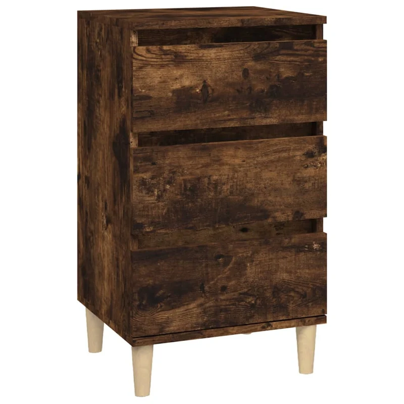 Table de chevet avec 3 tiroirs 40 x 35 x 70 cm bois d'ingénierie marron DEC033604