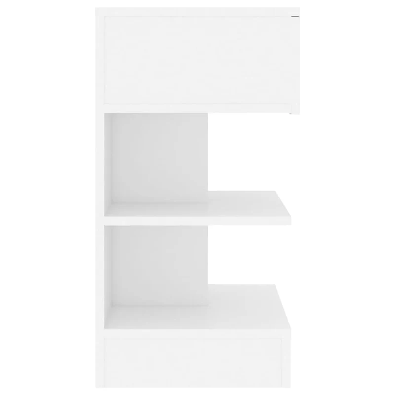 Table de chevet avec tiroir et étagère 40 x 35 x 65 cm bois d’ingénierie blanc DEC033380