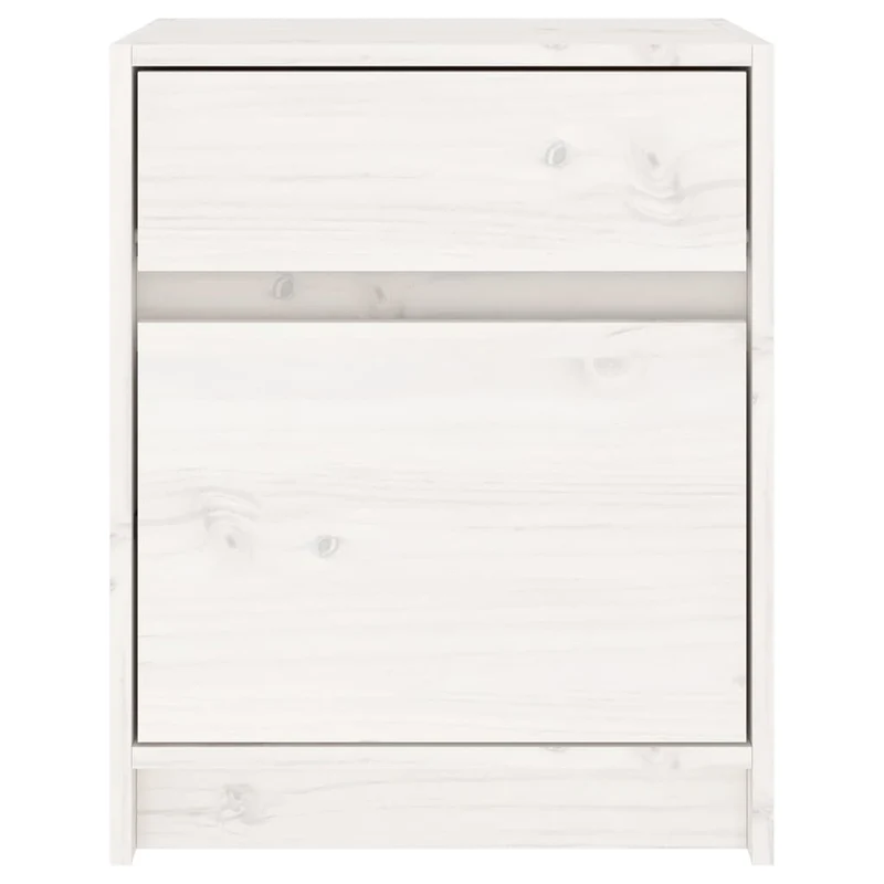 Table de chevet avec tiroir et espace de rangement 40 x 31 x 50 cm bois de pin massif blanc DEC033345