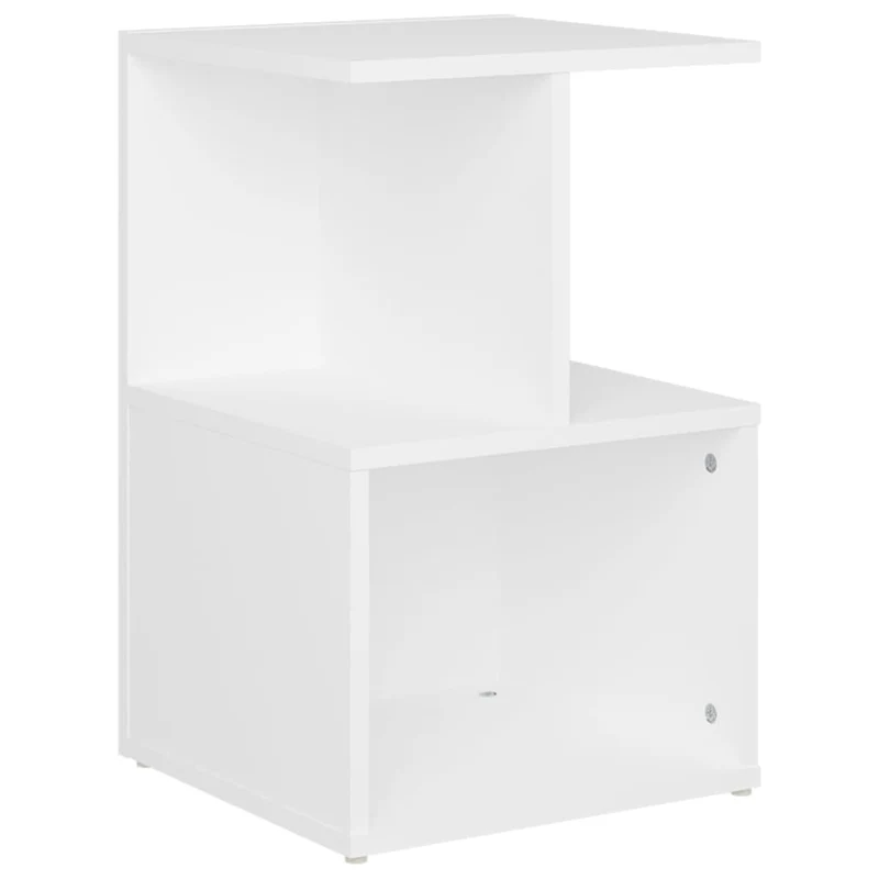 Table de chevet avec compartiments ouverts 35 x 35 x 55 cm bois ingénierie blanc DEC033302