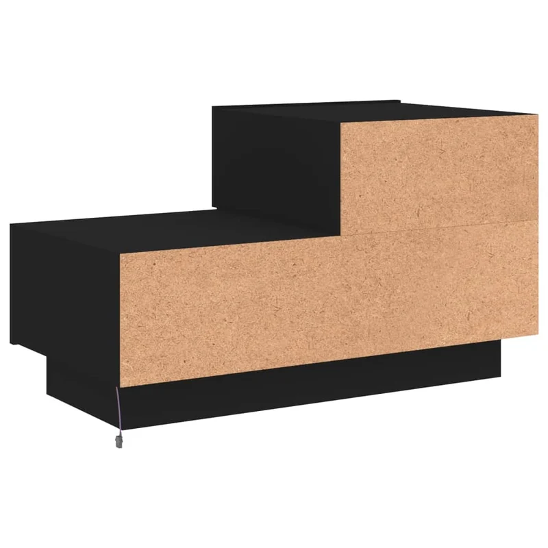 Table de chevet avec lumières LED et tiroirs 70 x 36 x 40,5 cm bois d'ingénierie noir DEC033197
