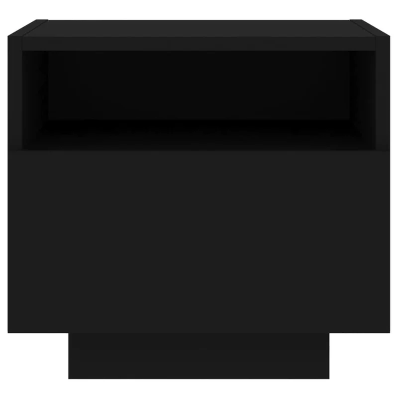 Table de chevet avec lumières LED avec tiroir 40 x 39 x 37 cm bois d'ingénierie noir DEC033195