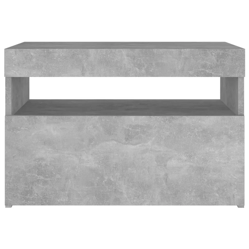 Table de chevet avec lumières LED et compartiment de rangement 60 x 35 x 40 cm bois d'ingénierie gris DEC033192
