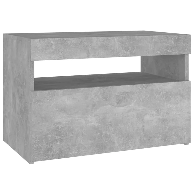 Table de chevet avec lumières LED et compartiment de rangement 60 x 35 x 40 cm bois d'ingénierie gris DEC033192