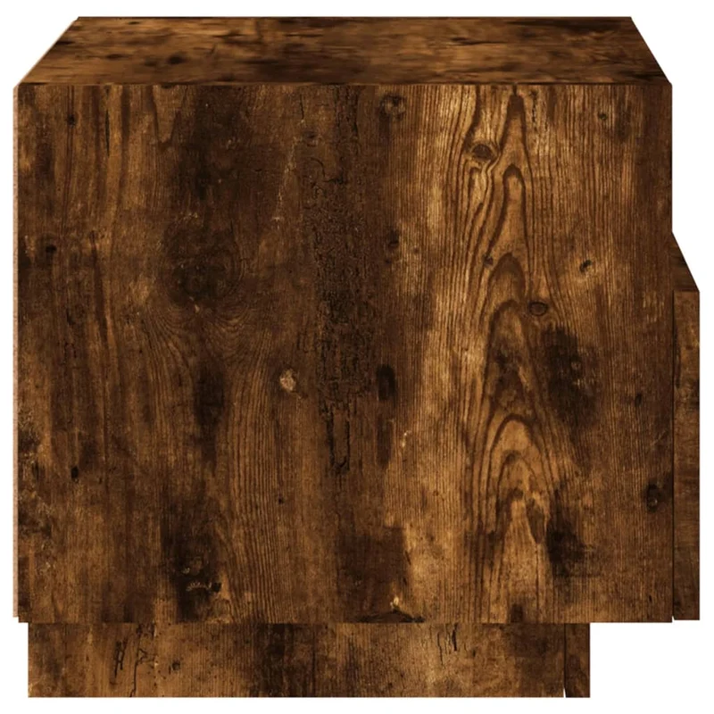 Table de chevet avec lumières LED et tiroir 40 x 39 x 37 cm bois d'ingénierie marron DEC033175