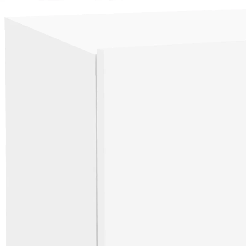 Table de chevet avec lumières LED avec espace de rangement 70 x 36 x 40,5 cm en bois d'ingénierie blanc DEC033172
