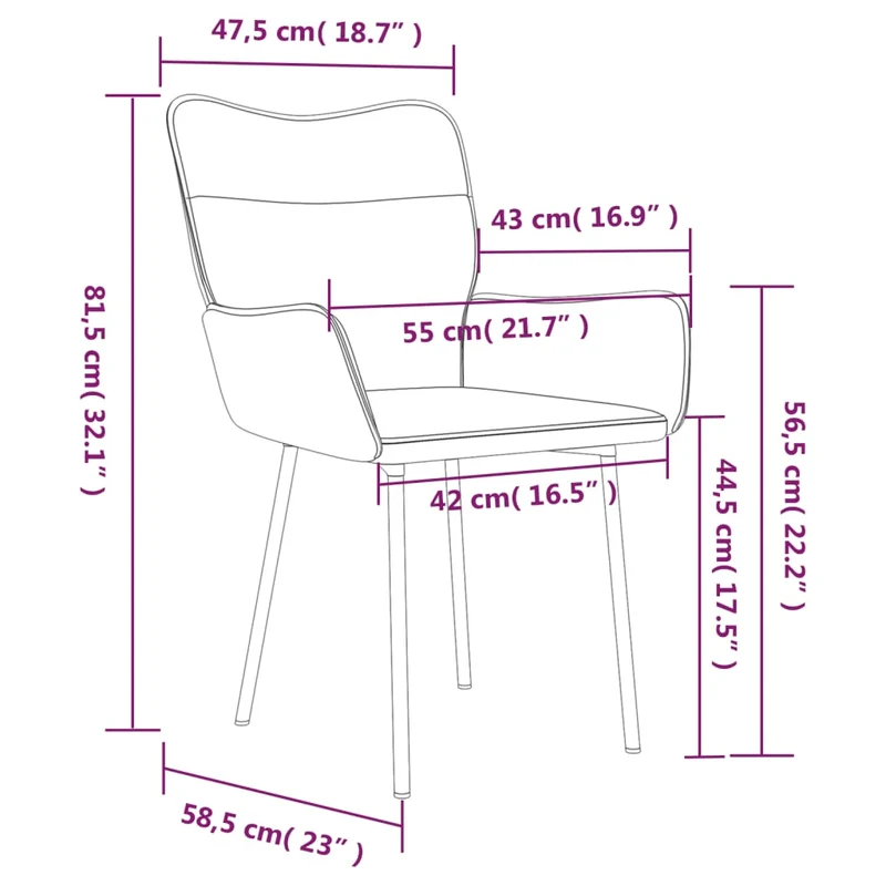 Set de 2 chaises de salle à manger desing simple en tissu velours noir pieds en métal DEC025566