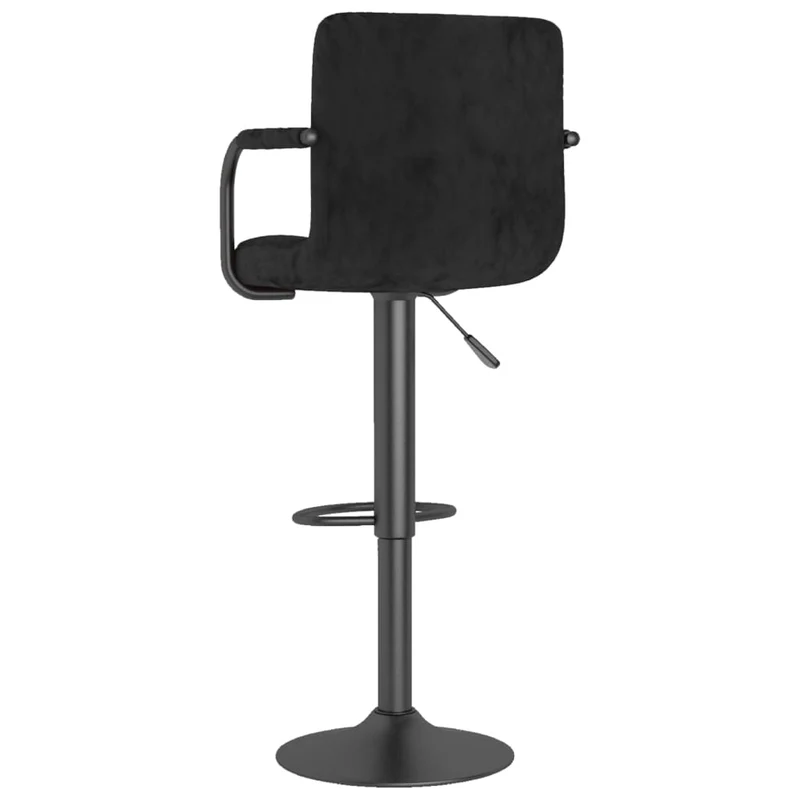 Lot de 2 tabourets de bar chaises hautes avec accoudoirs en velours noir et acier DEC029823