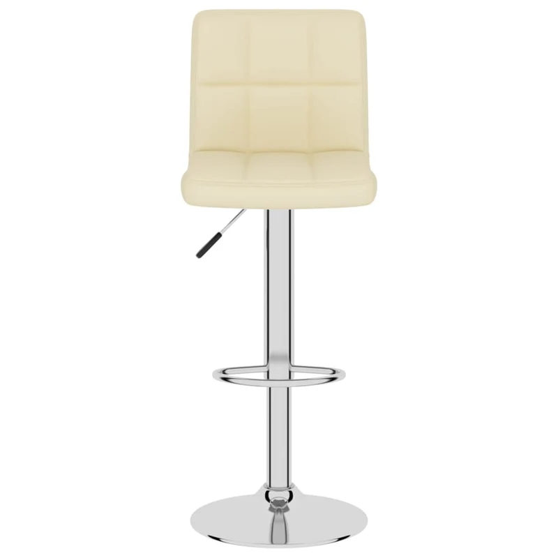 Lot de 2 tabourets de bar chaises hautes hauteur réglable en tissu crème et acier DEC029662
