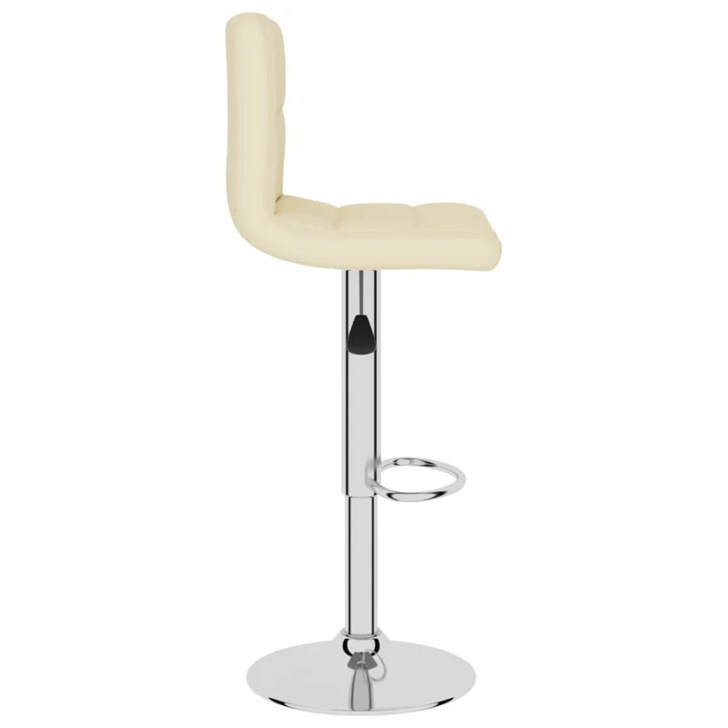 Lot de 2 tabourets de bar chaises hautes hauteur réglable en tissu crème et acier DEC029662