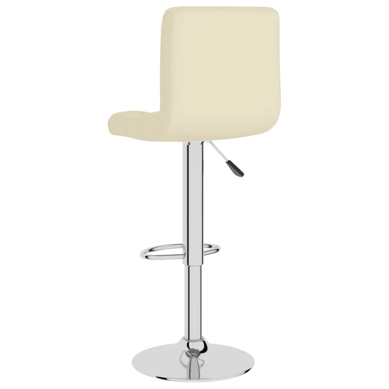 Lot de 2 tabourets de bar chaises hautes hauteur réglable en tissu crème et acier DEC029662