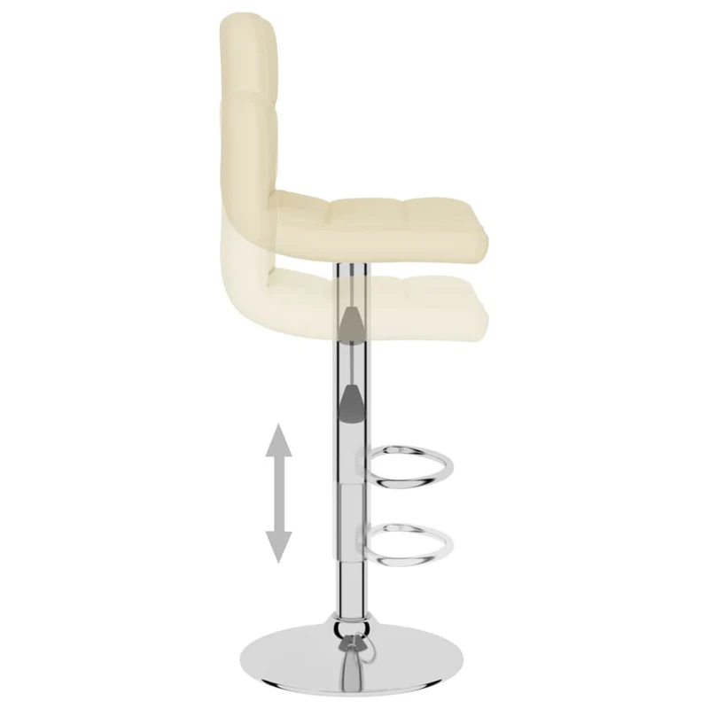Lot de 2 tabourets de bar chaises hautes hauteur réglable en tissu crème et acier DEC029662