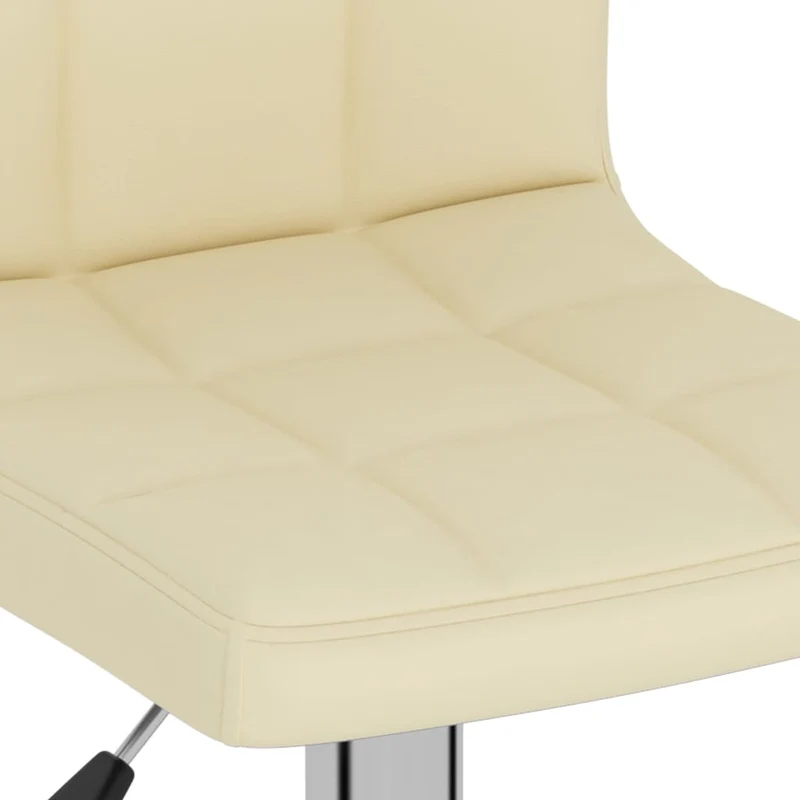 Lot de 2 tabourets de bar chaises hautes hauteur réglable en tissu crème et acier DEC029662