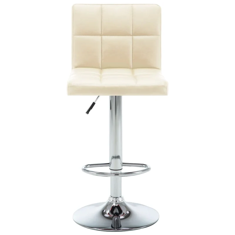 Lot de 2 tabourets de bar chaises hautes avec repose-pieds en PVC crème DEC029653