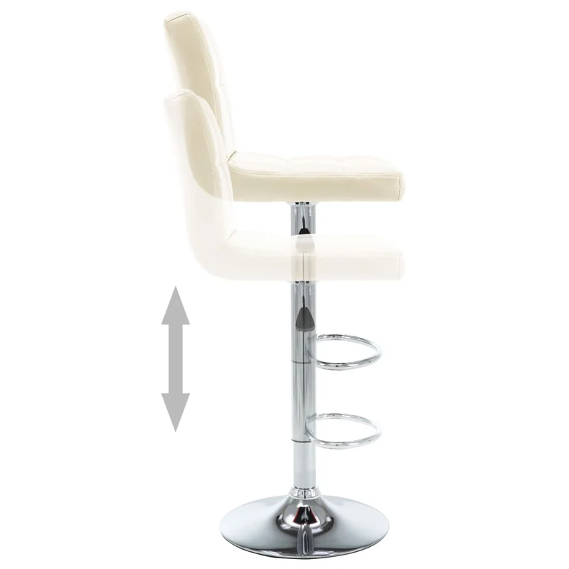 Lot de 2 tabourets de bar chaises hautes avec repose-pieds en PVC crème DEC029653