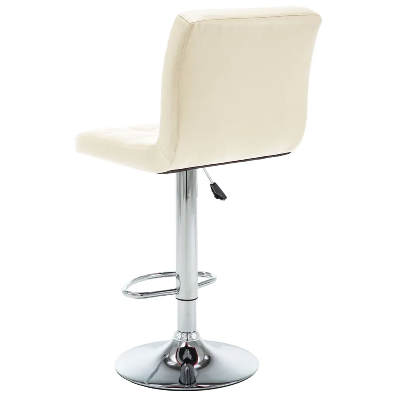 Lot de 2 tabourets de bar chaises hautes avec repose-pieds en PVC crème DEC029653