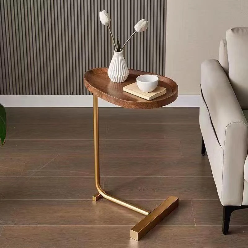 Modern Minimalist Water Drops Oval Medium-Density Fiberboard Iron End Table For Living Room
