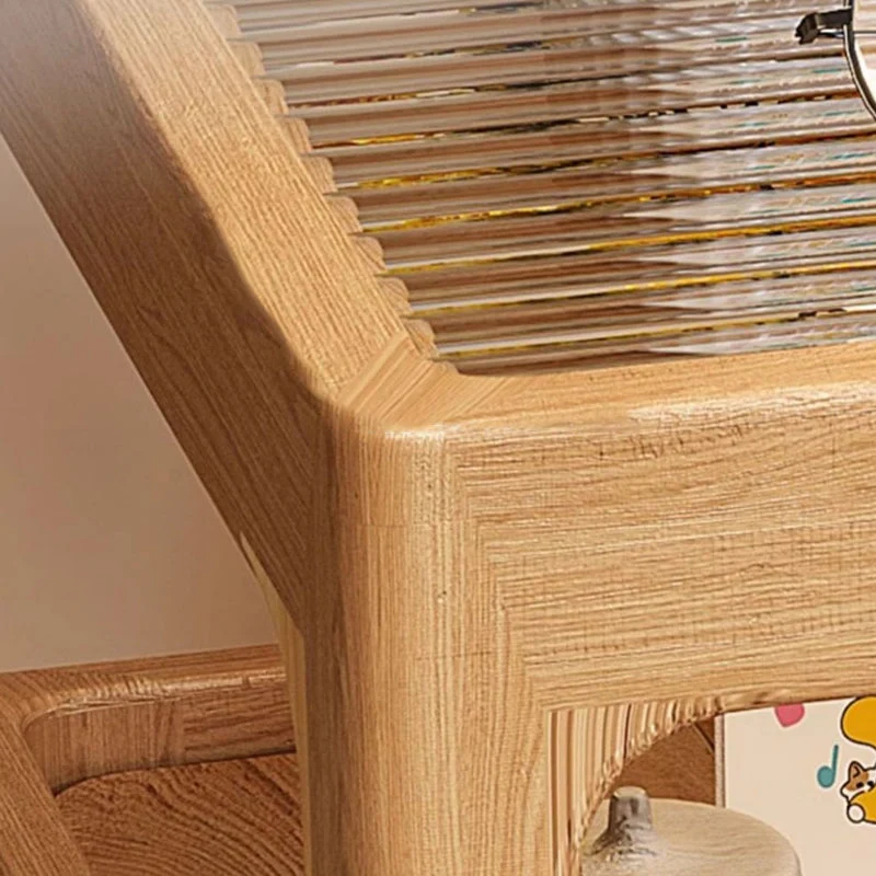 Traditional Vintage Square Glass Top Rubberwood Plywood End Table 3-Tier For Living Room