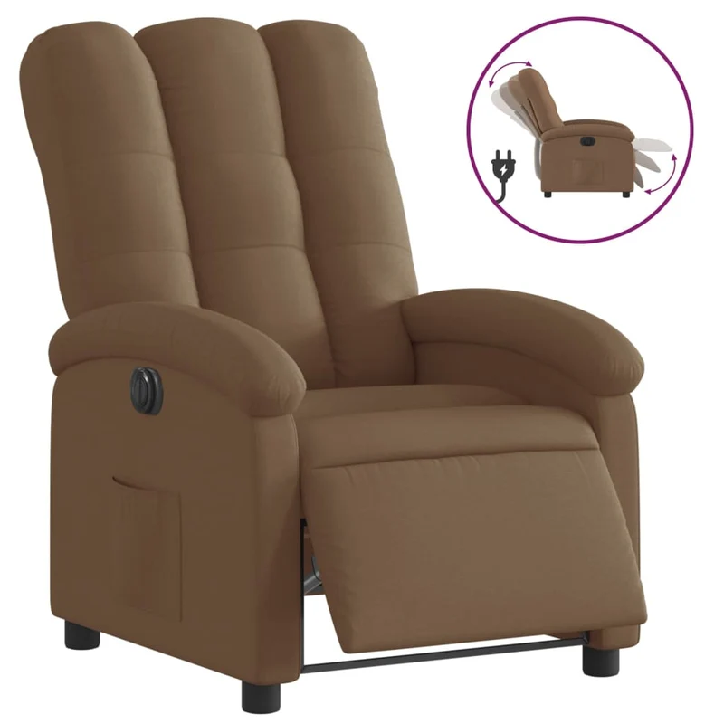 Fauteuil relax TV fonction de levage électrique très confortable en tissu marron DEC028442