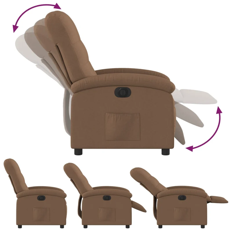Fauteuil relax TV fonction de levage électrique très confortable en tissu marron DEC028442