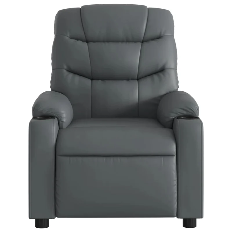Fauteuil relax TV fonction inclinaison électrique très confortable en PVC gris DEC028392