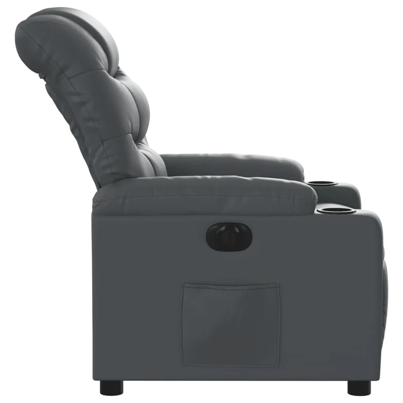 Fauteuil relax TV fonction inclinaison électrique très confortable en PVC gris DEC028392