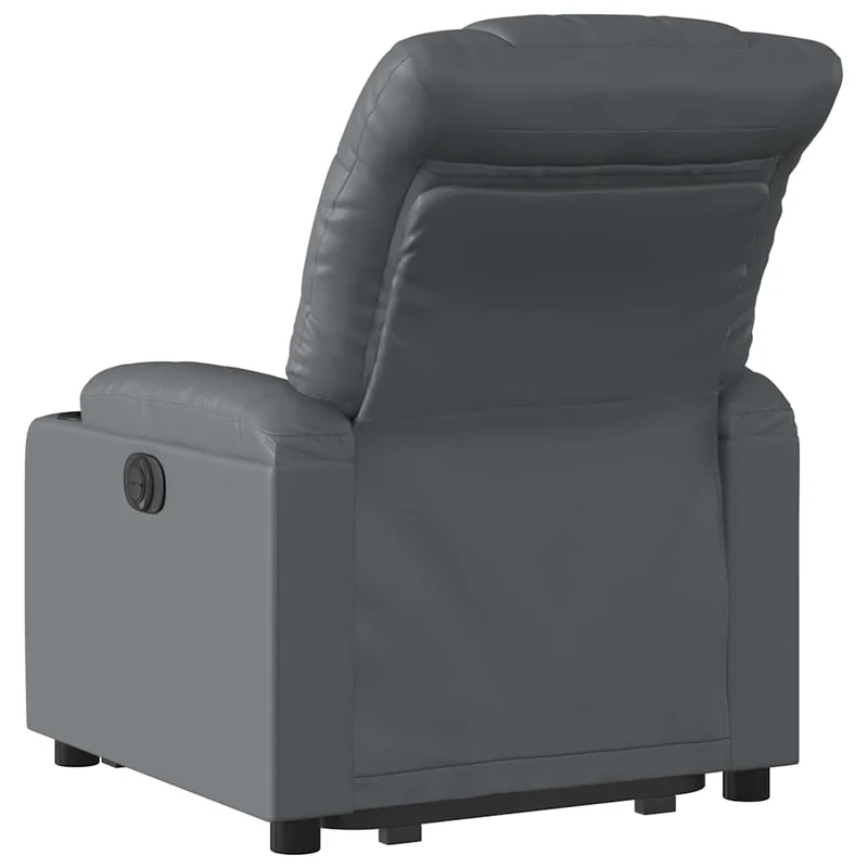 Fauteuil relax TV fonction de levage électrique très confortable en PVC gris DEC028379