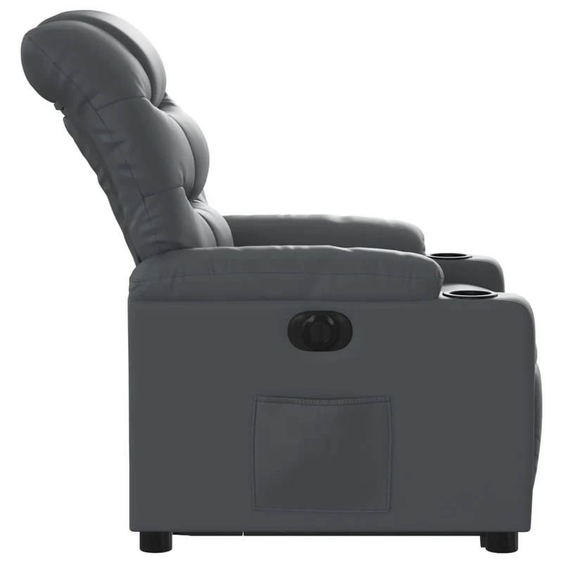 Fauteuil relax TV fonction de levage électrique très confortable en PVC gris DEC028379