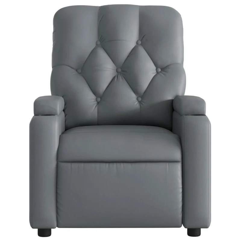 Fauteuil relax TV fonction d'inclinaison électrique très confortable en PVC gris DEC028373
