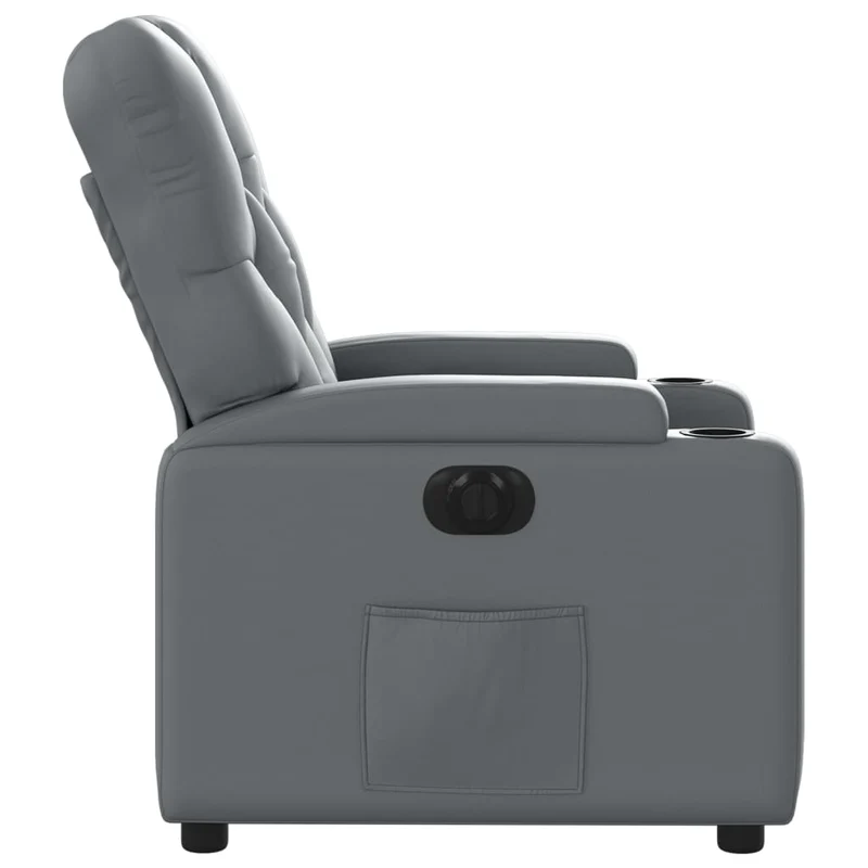 Fauteuil relax TV fonction d'inclinaison électrique très confortable en PVC gris DEC028373