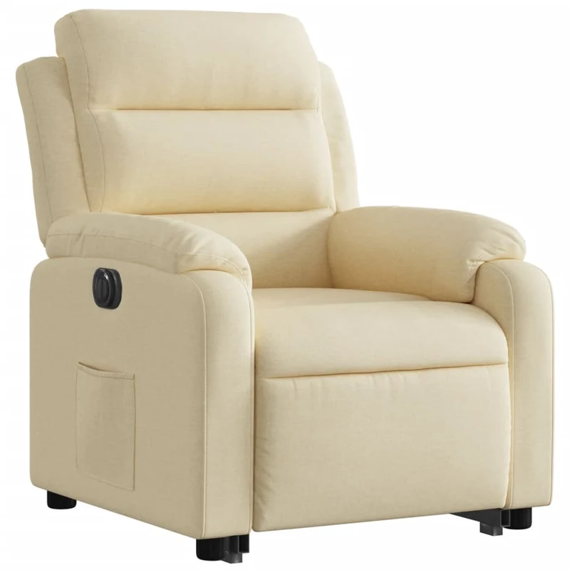 Fauteuil relax TV fonction de levage électrique très confortable en tissu crème DEC028293