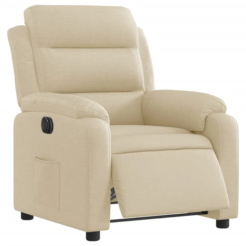 Fauteuil relax TV fonction d'inclinaison électrique très confortable en tissu crème DEC028289