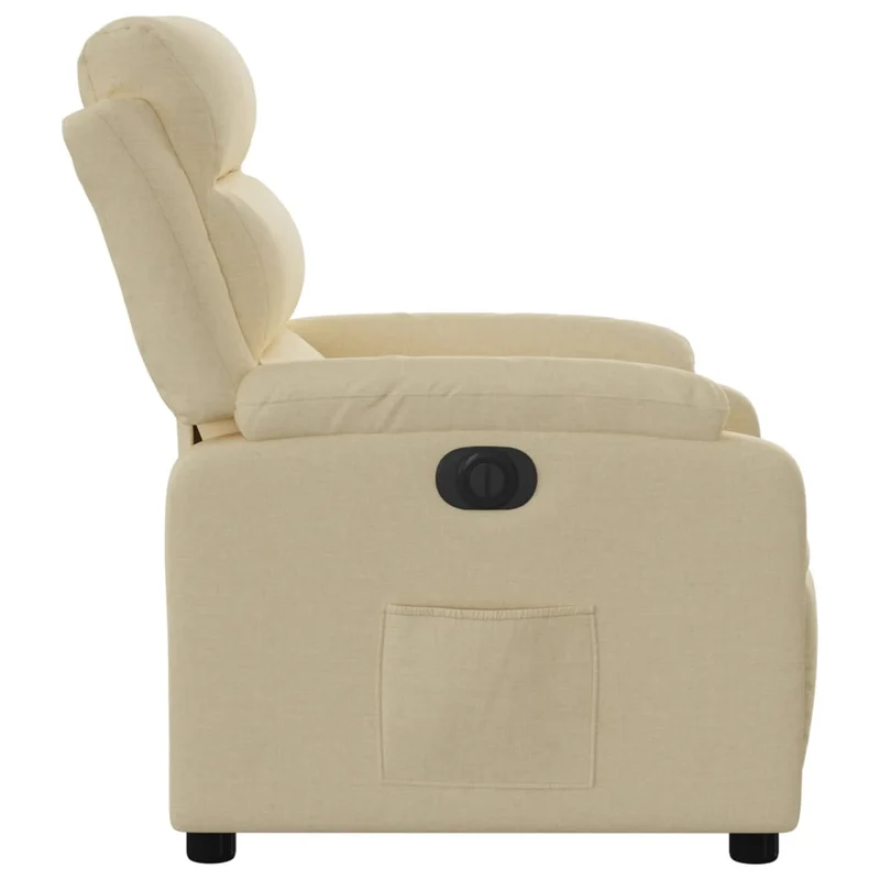 Fauteuil relax TV fonction d'inclinaison électrique très confortable en tissu crème DEC028289