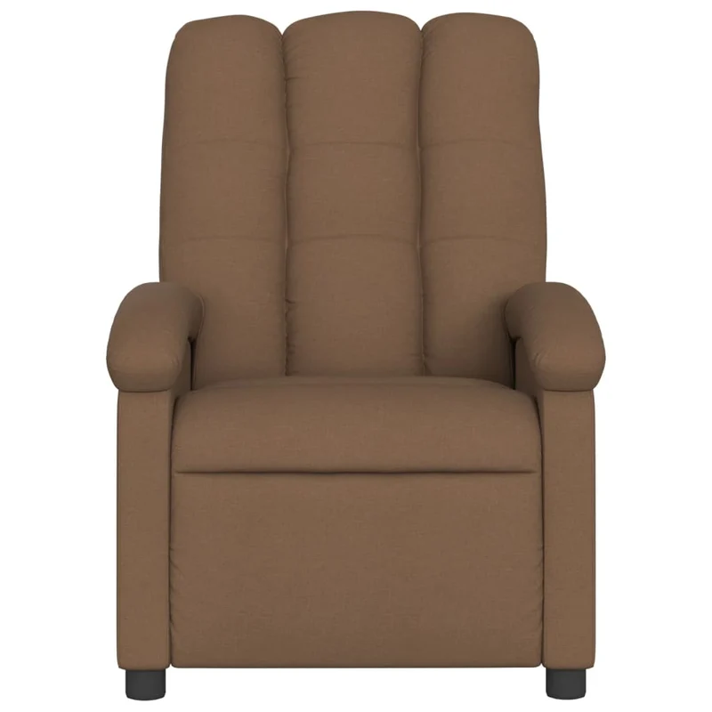 Fauteuil relax TV rembourrage confortable inclinaison manuelle en tissu marron DEC028035