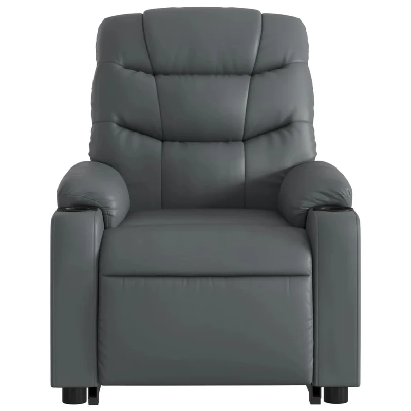 Fauteuil relax TV rembourrage confortable fonction de levage électrique en PVC gris DEC027972