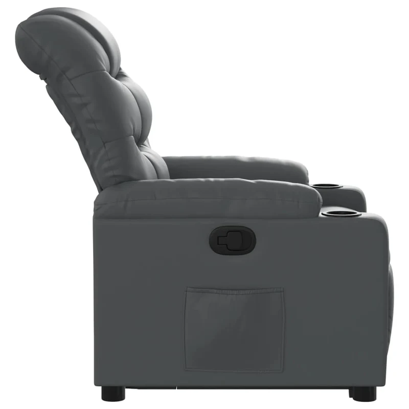 Fauteuil relax TV rembourrage confortable fonction de levage électrique en PVC gris DEC027972
