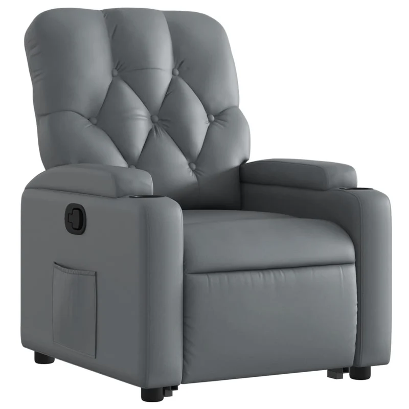 Fauteuil relax TV rembourrage confortable fonction de levage électrique en PVC gris DEC027970