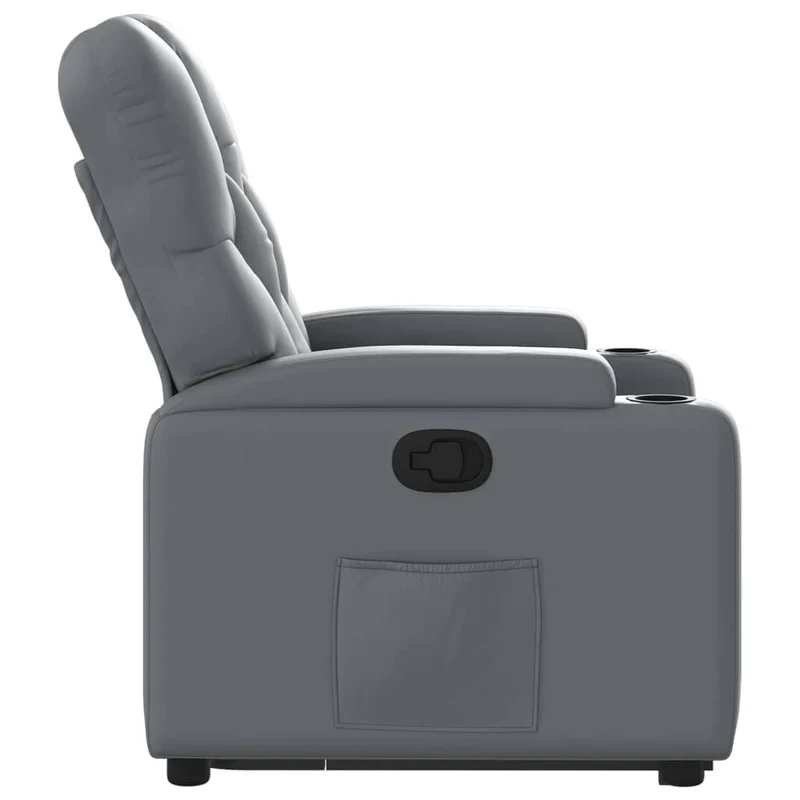Fauteuil relax TV rembourrage confortable fonction de levage électrique en PVC gris DEC027970